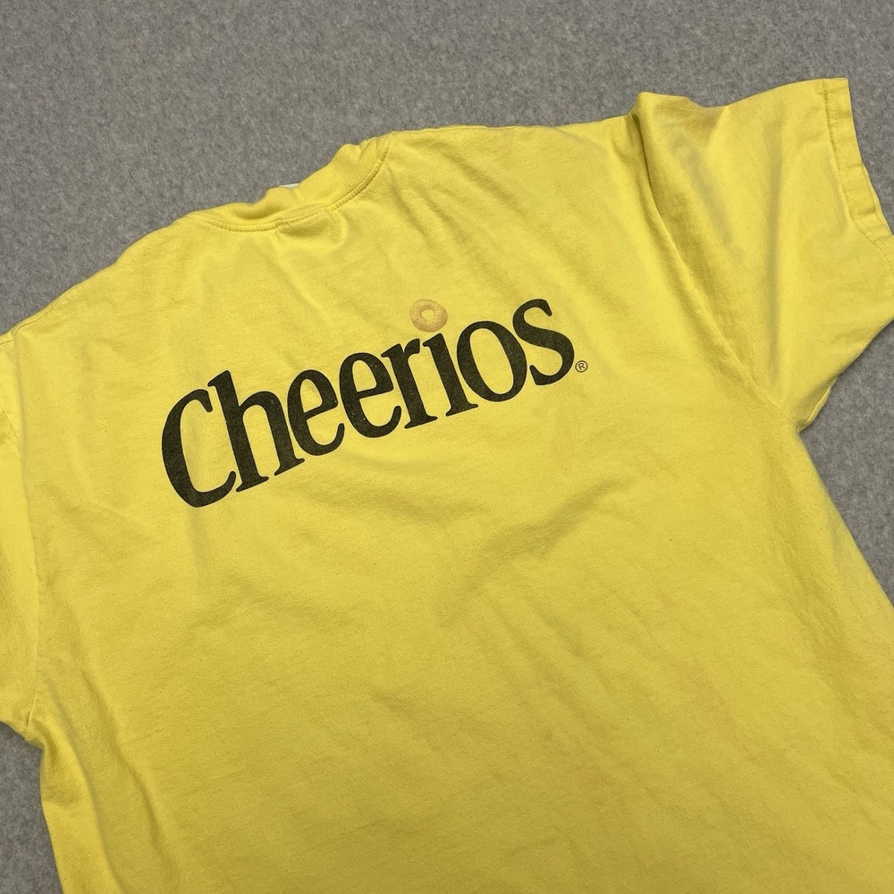 Cheerios Shirt Men's XL Yellow Thrashed Distressed Grunge 90's Streetwear USA